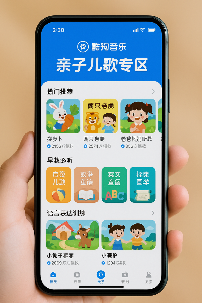 酷狗音乐亲子儿歌专区:陪伴成长的声音乐园